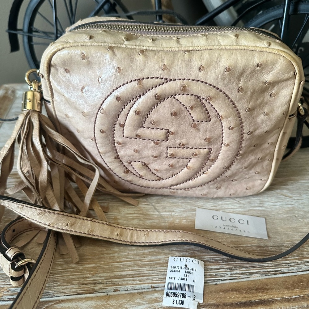 Gucci ostrich crossbody bag * read description
